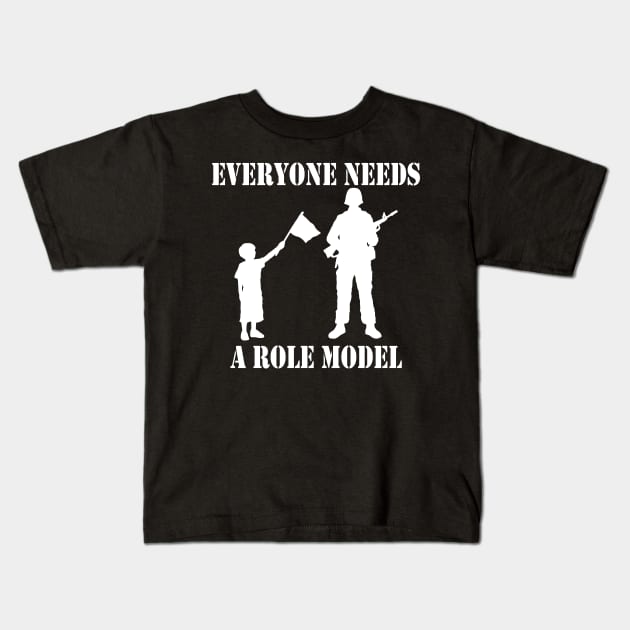 Everyone Needs A Role Model (white) Kids T-Shirt by Pixhunter